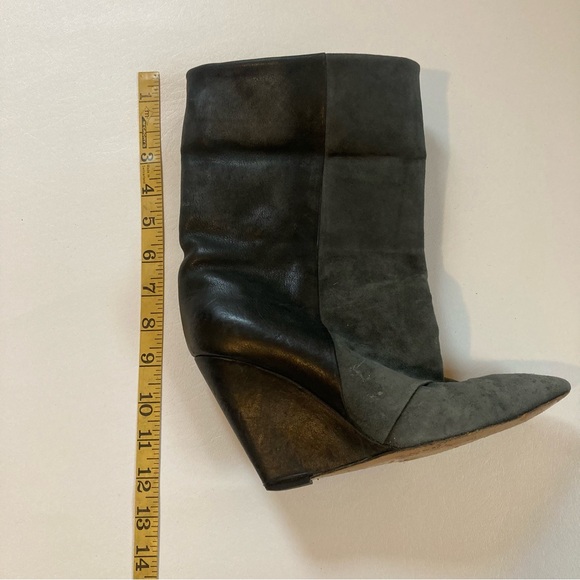 Isabel Marant cuffed leather and suede wedge boots - Picture 9 of 15
